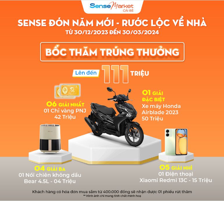 LỄ TRAO GIẢI THƯỞNG CHƯƠNG TRÌNH “SENSE ĐÓN NĂM MỚI – RƯỚC LỘC VỀ NHÀ”