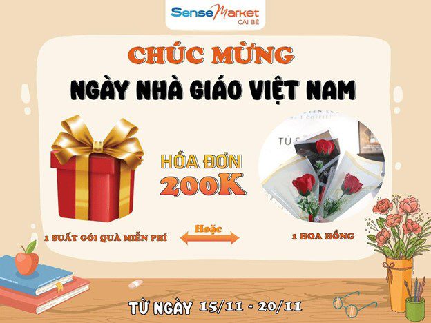 TRI ÂN NGÀY NHÀ GIÁO VIỆT NAM TẠI SENSEMARKET CÁI BÈ